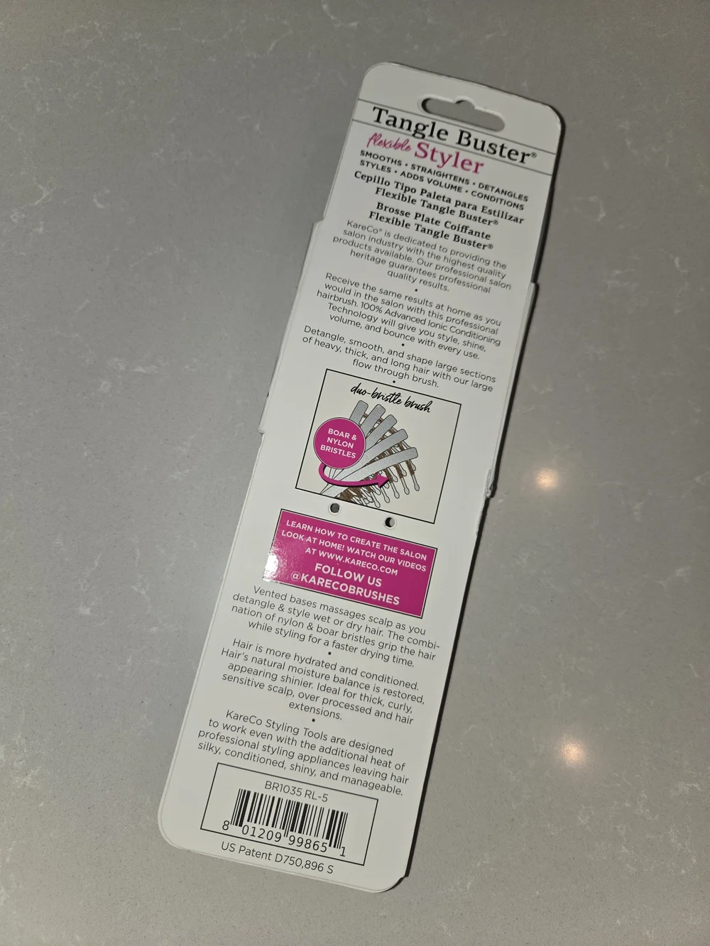 KareCo Tangle Buster Styler HAIR BRUSH Brand New Salon Quality Beauty
